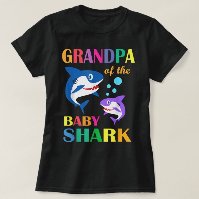 Grandpa Of The Baby Birthday Shark Grandpa Shark C T-Shirt (Design vorne)