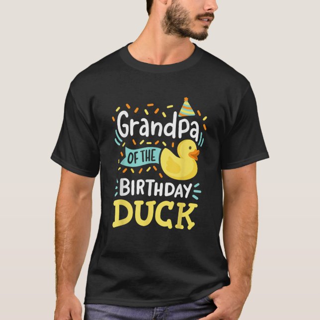 Grandpa Of The Birthday Duck Boy Rubber Duck Bday  T-Shirt (Vorderseite)