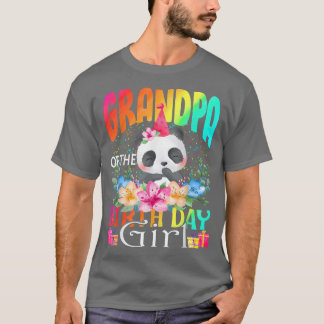 Grandpa Of The Birthday Girl Panda Unicorn T-Shirt