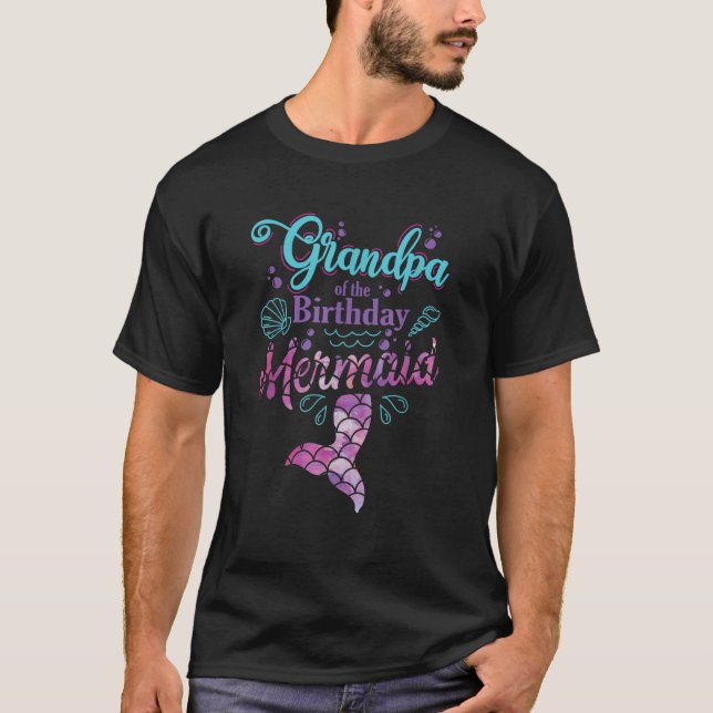 Grandpa Of The Birthday Mermaid Matching Mermaid G T-Shirt (Vorderseite)