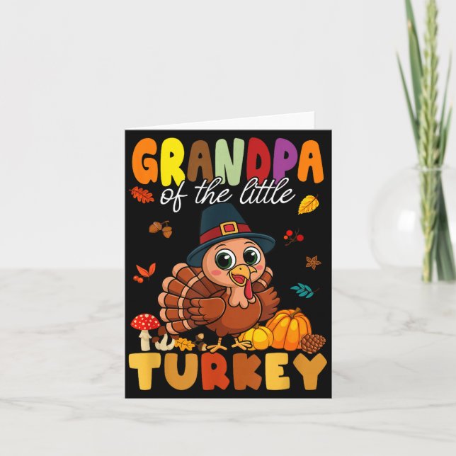 Grandpa Of The Little Turkey Thanksgiving Baby Sho Karte (Vorderseite)