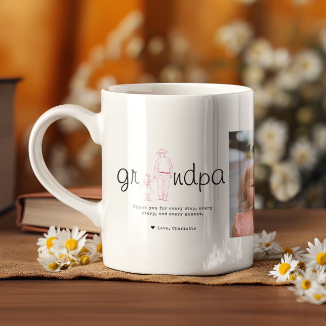 Grandpa Photo Collage From Granddaughter Kaffeetasse (Von Creator hochgeladen)