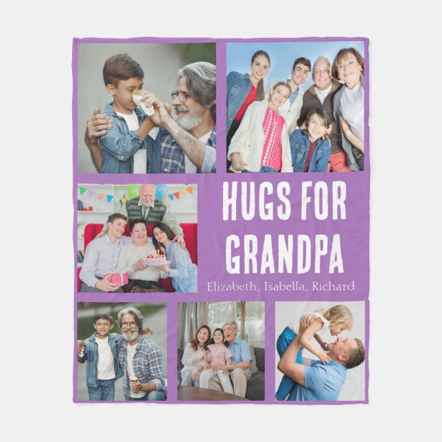 Grandpa Photo Custom Throw Keepsake Gift Fleecedecke (Vorderseite)