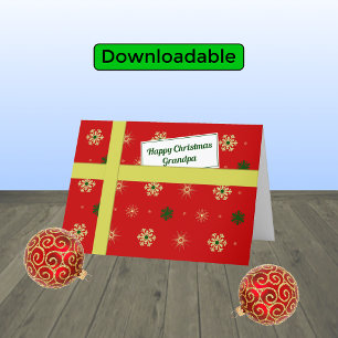 Grandpa red Happy Weihnachtspaket Feiertagskarte