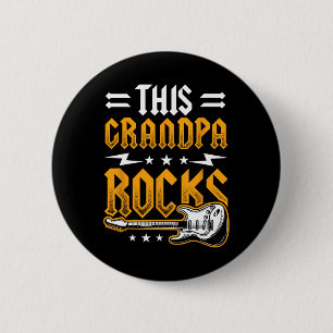 Grandpa Rocks Vater Guitar Button