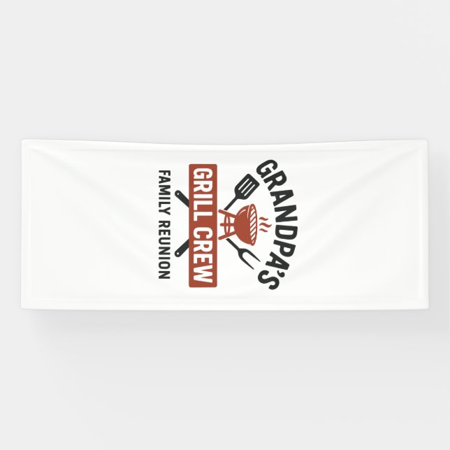 Grandpa’s Grill Crew | Family BBQ Reunion Shirt Banner (Horizontal)