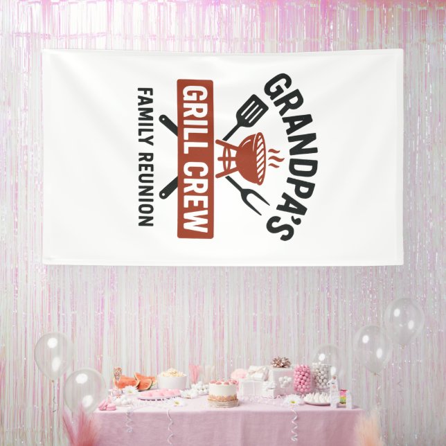 Grandpa’s Grill Crew | Family BBQ Reunion Shirt Banner (Party)