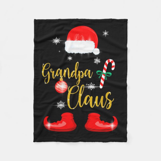 Grandpa Santa Claus Funny Family Christmas Pjs For Fleecedecke (Vorderseite)