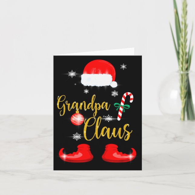 Grandpa Santa Claus Funny Family Christmas Pjs For Karte (Vorderseite)