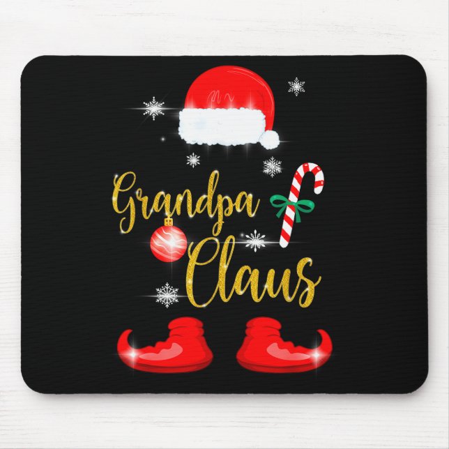Grandpa Santa Claus Funny Family Christmas Pjs For Mousepad (Vorne)