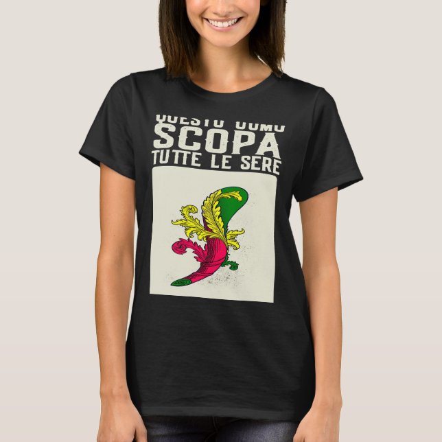 Grandpa Scopa Italienische Karte Spielspazierkarte T-Shirt (Vorderseite)