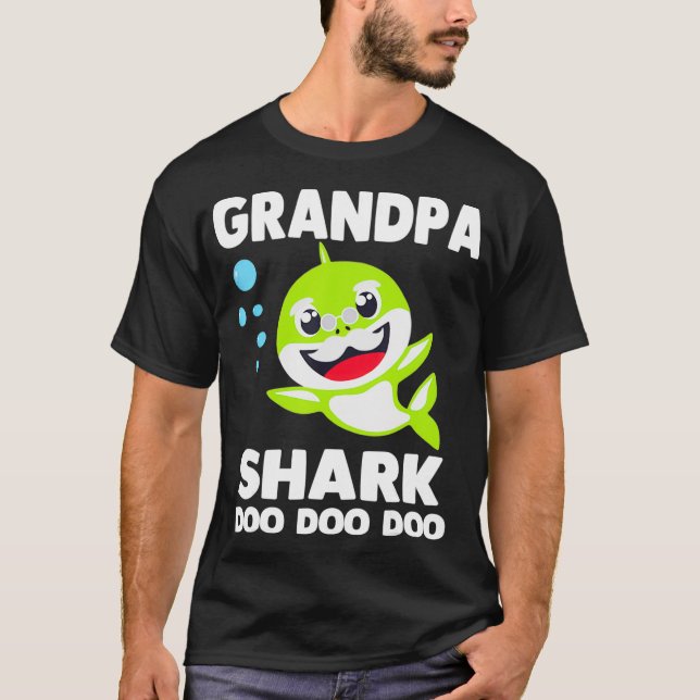 Grandpa Shark  Funny Fathers Day Gift for Mens Kid T-Shirt (Vorderseite)