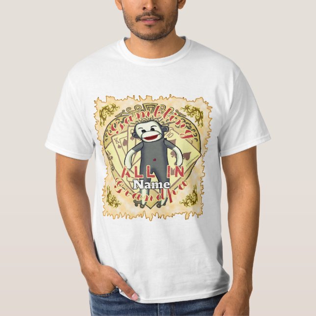 Grandpa Sock Monkey poker T-Shirt
