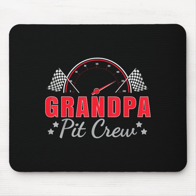 Grandpa T Crew Race Car Driver Birthday Party Raci Mousepad (Vorne)