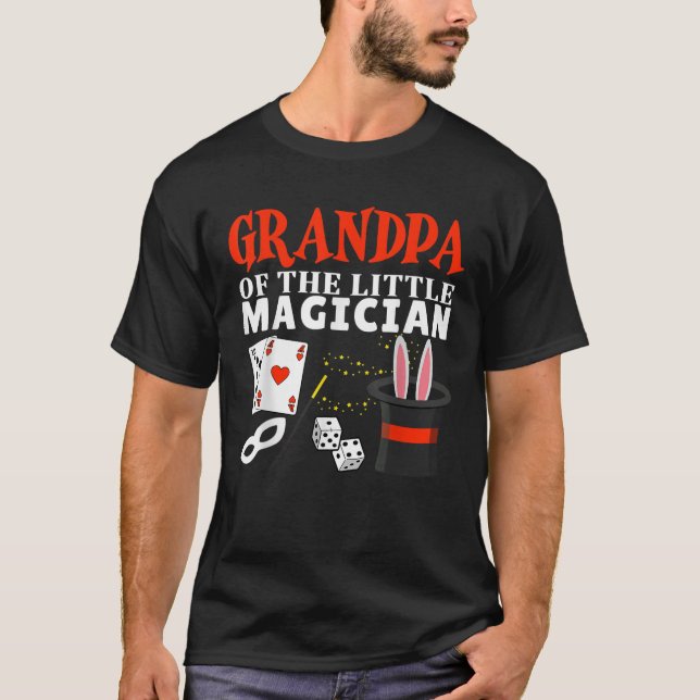 Grandpa The Little Magician Birthday Party Kids Ma T-Shirt (Vorderseite)