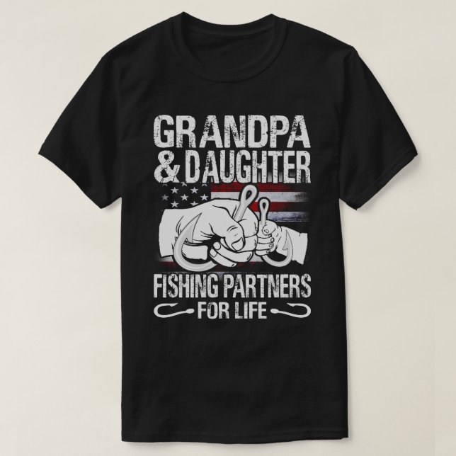 GRANDPA und DAUGHTER Matching Shirts Fishing Party (Design vorne)
