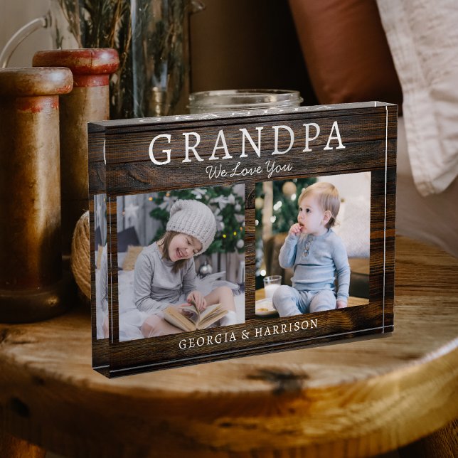 Grandpa We Love You Picture Collage Keepsake Gift Fotoblock (Von Creator hochgeladen)