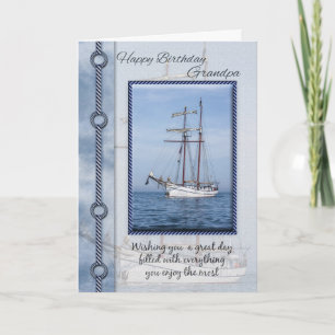 Grandpa Yacht Birthday Greeting Karte