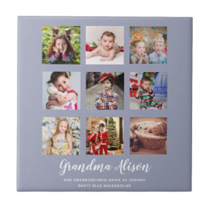 GRANDPARENT FOTO COLLAGE GIFTS - Dusty Blue Fliese