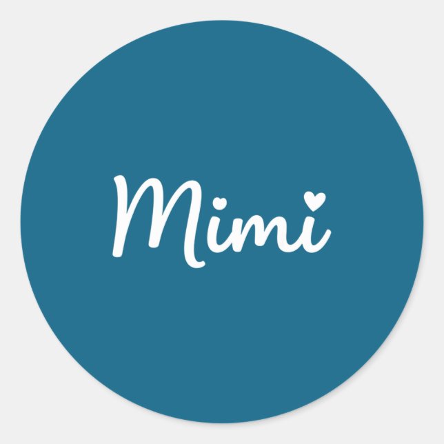 Grandparent Mimi - Mimi Script Heart Design Grandm Runder Aufkleber (Vorderseite)