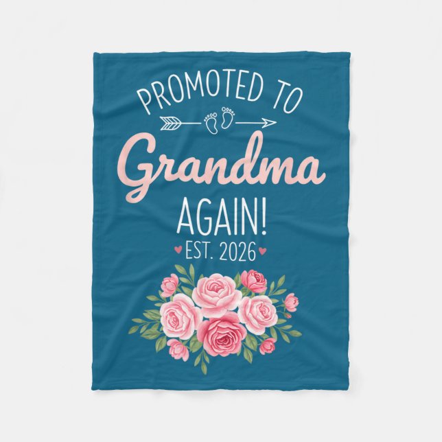 Grandparent Promoted To Grandma Again Est. 2026, N Fleecedecke (Vorderseite)