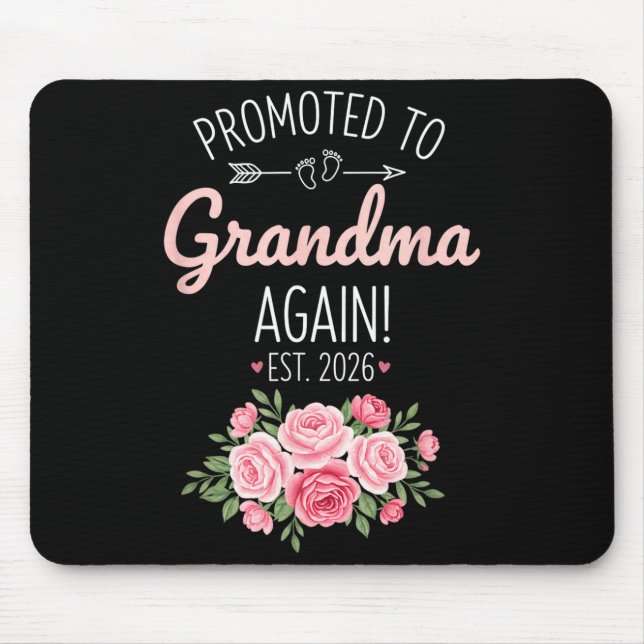 Grandparent Promoted To Grandma Again Est. 2026, N Mousepad (Vorne)