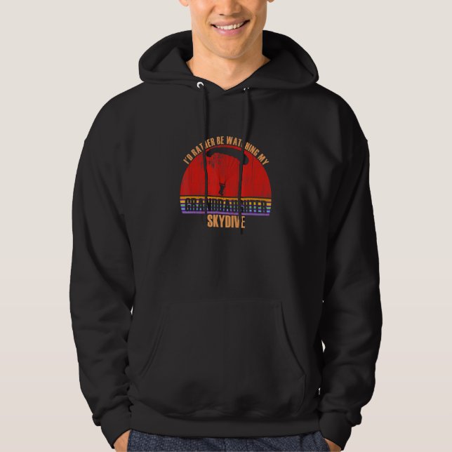 Grandparent Rather Be Watching Skydive Granddaught Hoodie (Vorderseite)