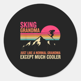 Grandparent Skiing Grandma Just Like A Normal Gran Runder Aufkleber