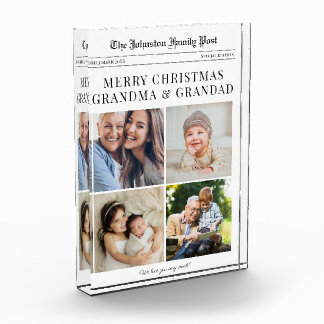 Grandparents Newspaper Christmas Fotoblock