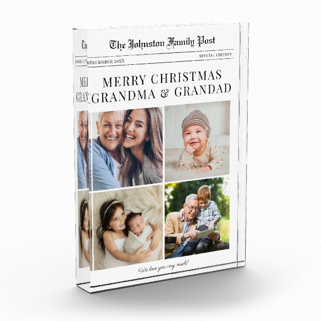 Grandparents Newspaper Christmas Fotoblock (Links)