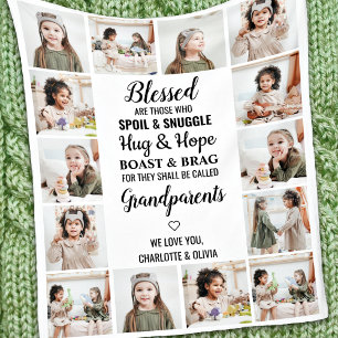 Grandparents Photo Collage Fleecedecke