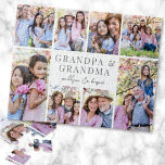 Grandparents Photo Collage Puzzle<br><div class="desc">Personalized "Grandpa & Grandma" Jigsaw Puzzle with Photo Collage. This simple and elegant jigsaw puzzle is a meaningful way to showcase cherished memories. The design features space for eight photos, arranged in a border around the edges while keeping the focus on the thoughtful text in the center. At the center,...</div>