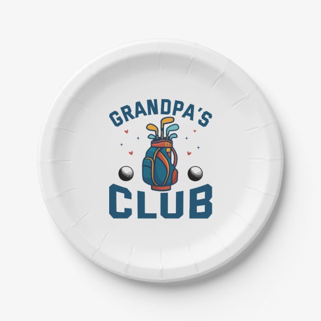 Grandpas Golf Club-Geschenk Funny Pappteller (Vorderseite)