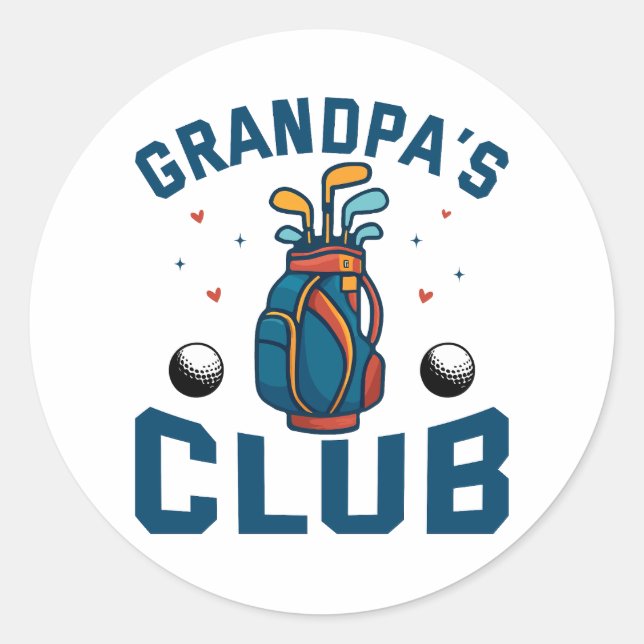 Grandpas Golf Club-Geschenk Funny Runder Aufkleber (Vorderseite)