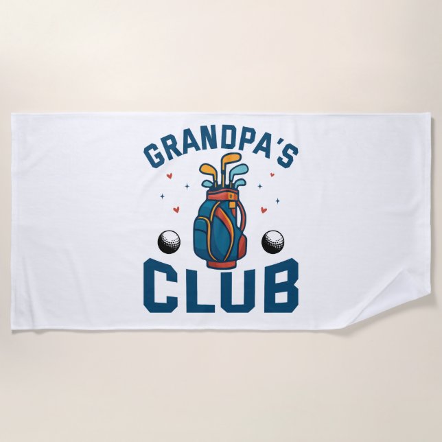 Grandpas Golf Club-Geschenk Funny Strandtuch (Vorderseite)