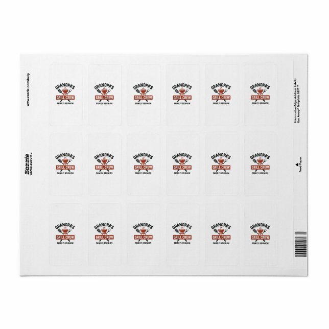Grandpas Grill-Crew | Grillen Wiedersehen Shirt Adressaufkleber (Vorne)
