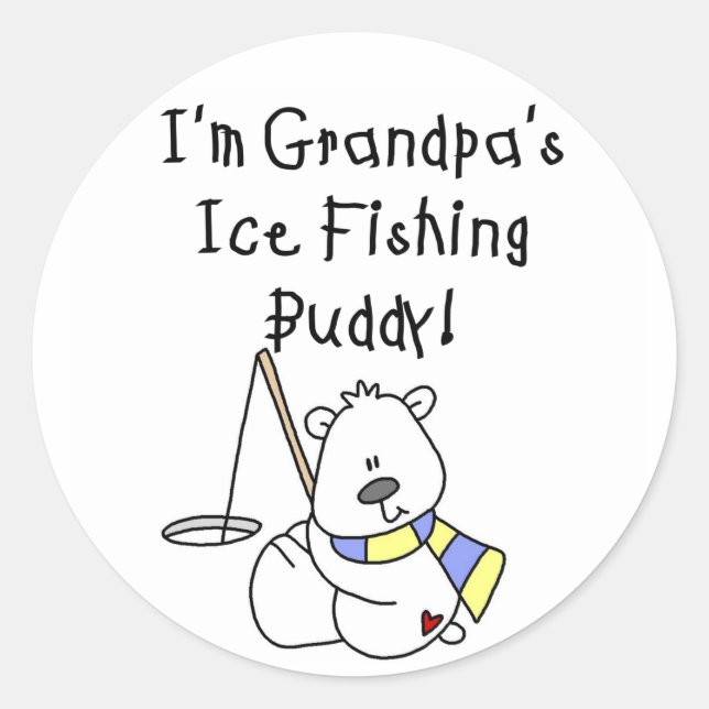 Grandpas Ice Fishing Buddy Runder Aufkleber (Vorderseite)