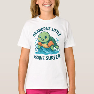 Grandpas kleiner Wellenreiter Niedliche Schildkröt T-Shirt