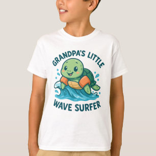 Grandpas kleiner Wellenreiter Niedliche Schildkröt T-Shirt