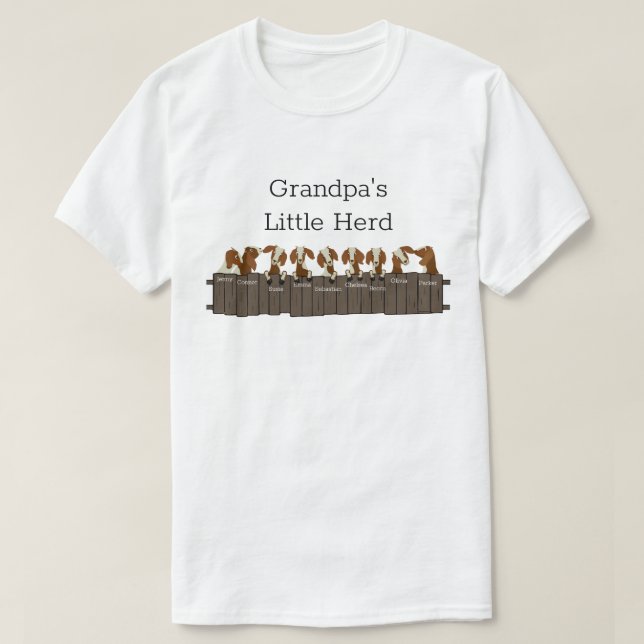 Grandpas Little Goat Herde 9 Ziegen T-Shirt (Design vorne)