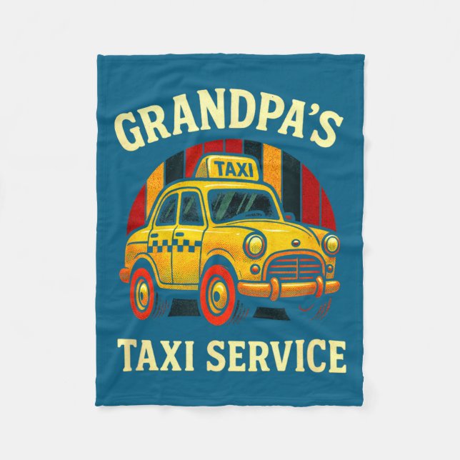 Grandpa's Taxi Service - Funny Cab Driver Quote  Fleecedecke (Vorderseite)