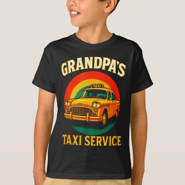 Grandpa's Taxi Service - Funny Driver Lover  T-Shirt (Vorderseite)