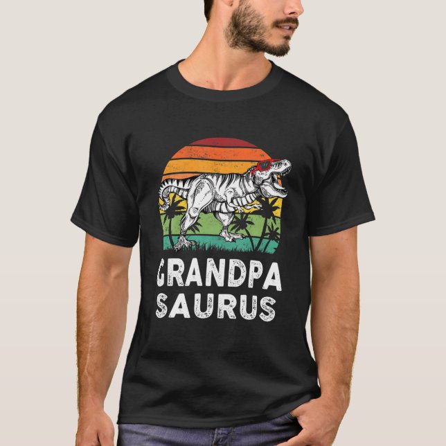 Grandpasaurus Funny T Rex Dinosaur Grandpa Saurus T-Shirt (Vorderseite)