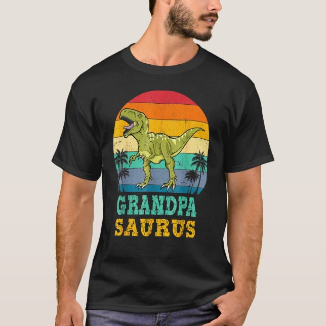 Grandpasaurus Rex Dinosaur Grandpa Saurus Familie  T-Shirt (Vorderseite)
