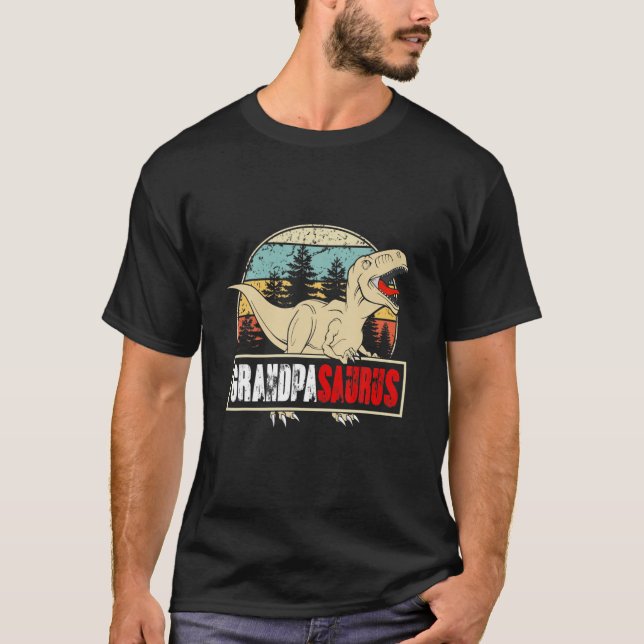 Grandpasaurus T-Shirt T Rex Saurus Dinosaurier Män (Vorderseite)