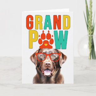 GrandPAW Chocolate Labrador GrandDOG Großeltern Da Feiertagskarte