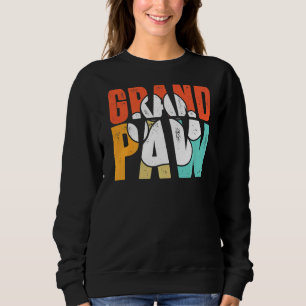Grandpaw Hund Paw Retro Dog Großer Pfau Sweatshirt