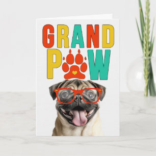 GrandPAW Mops GrandDOG Tag der Großeltern Feiertagskarte