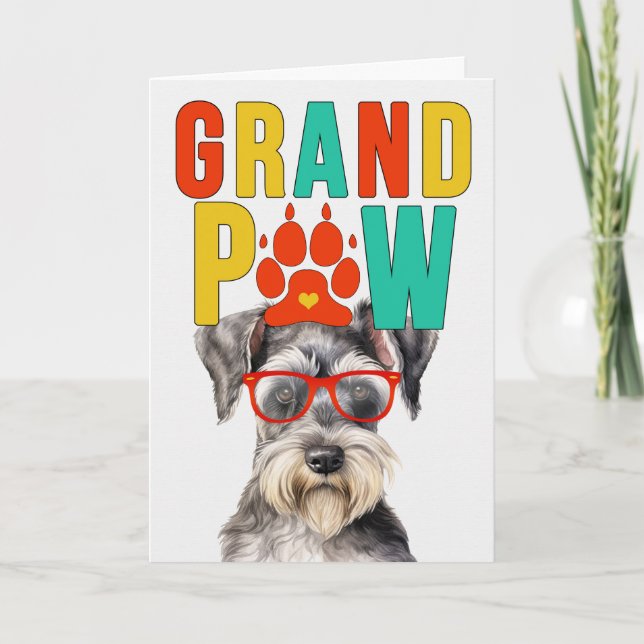 GrandPAW Schnauzer GrandDOG Großeltern Day Feiertagskarte (Vorderseite)