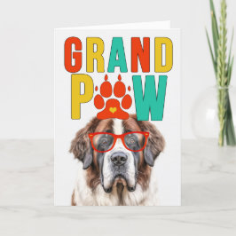 GrandPAW St Bernard GrandDOG Großeltern Day Feiertagskarte